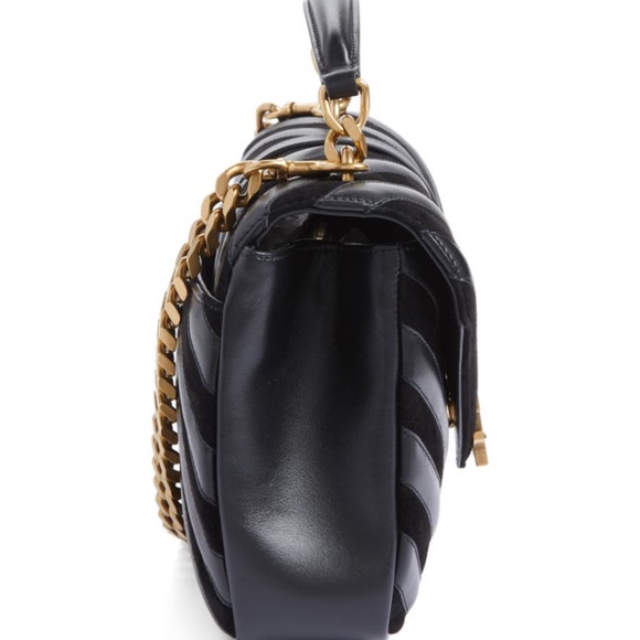 SAINT LAURENT Medium College Patchwork Suede & Leather Shoulder Bag - Picture 4 of 15